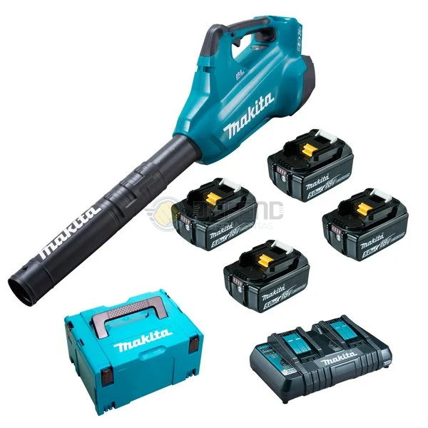 SOPRADOR + 4BAT 18V 5AH + CARREGADOR DUPLO + MALETA KIT 220V MAKITA - DUB362Z