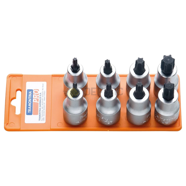 Jogo de Soquetes 1/2" Ponta Trafix - 8 Peças Tramontina PRO 448844508