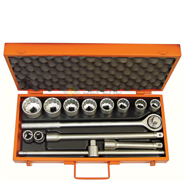 Maleta com Soquetes Estriados e Acessórios 3/4" 14 Peças - Polegadas Tramontina PRO 44854414